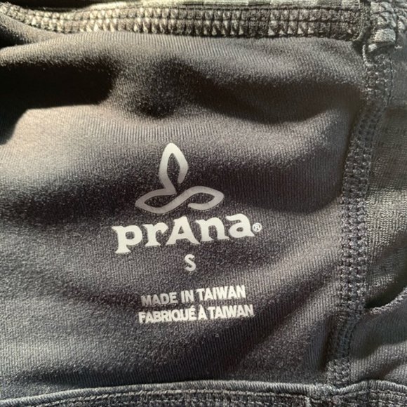 Prana Womens Small Filament Strappy Tank Top Gray and Black Stripe Built in Bra - Picture 10 of 12